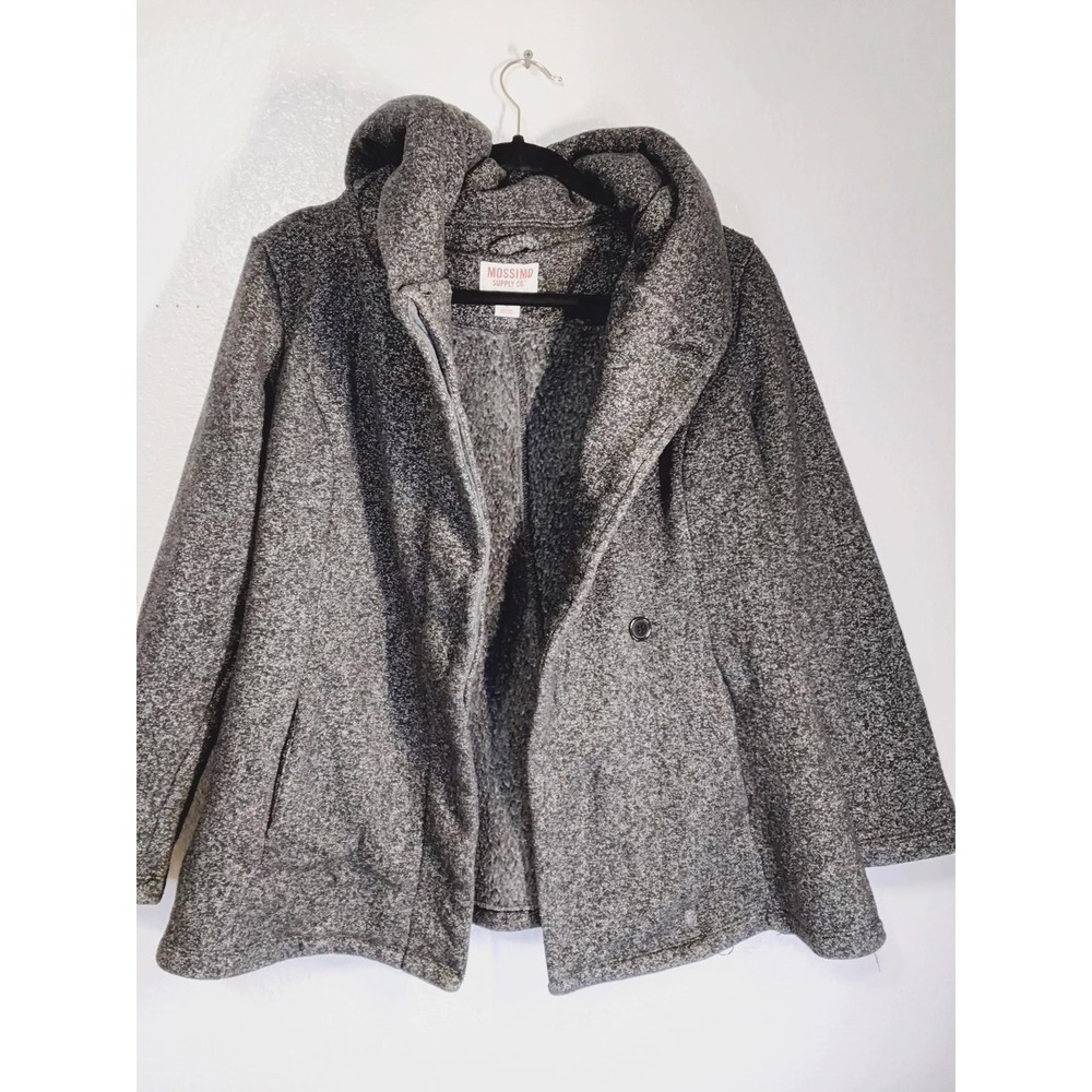Mossimo Supply Co Women Gray Marled Knit Pea Coat Shawl Collar Jacket Small (59) - Picture 2 of 8